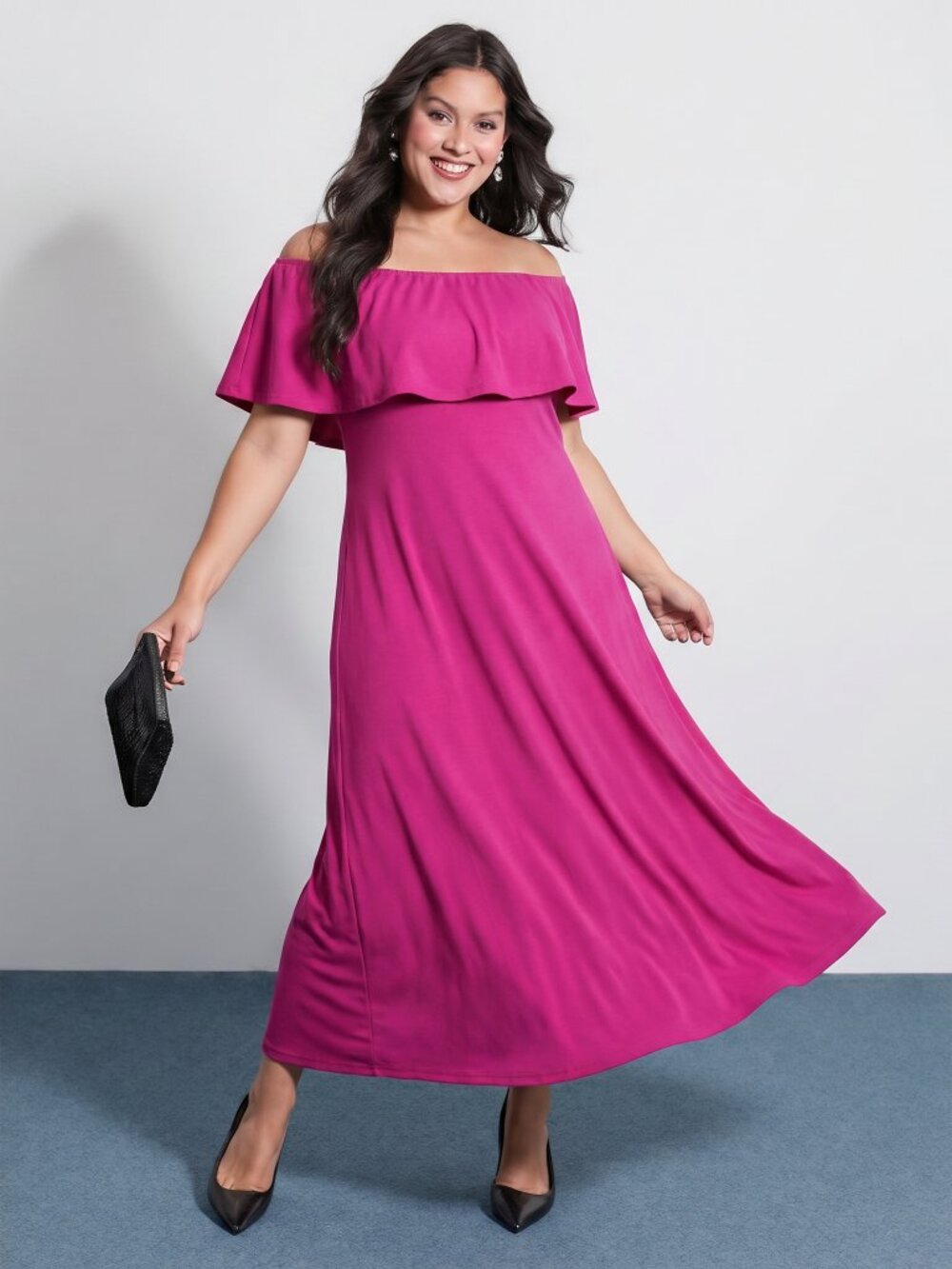 ASOS Ruffle Off-Shoulder Maxi Dress - Picture 9 of 9